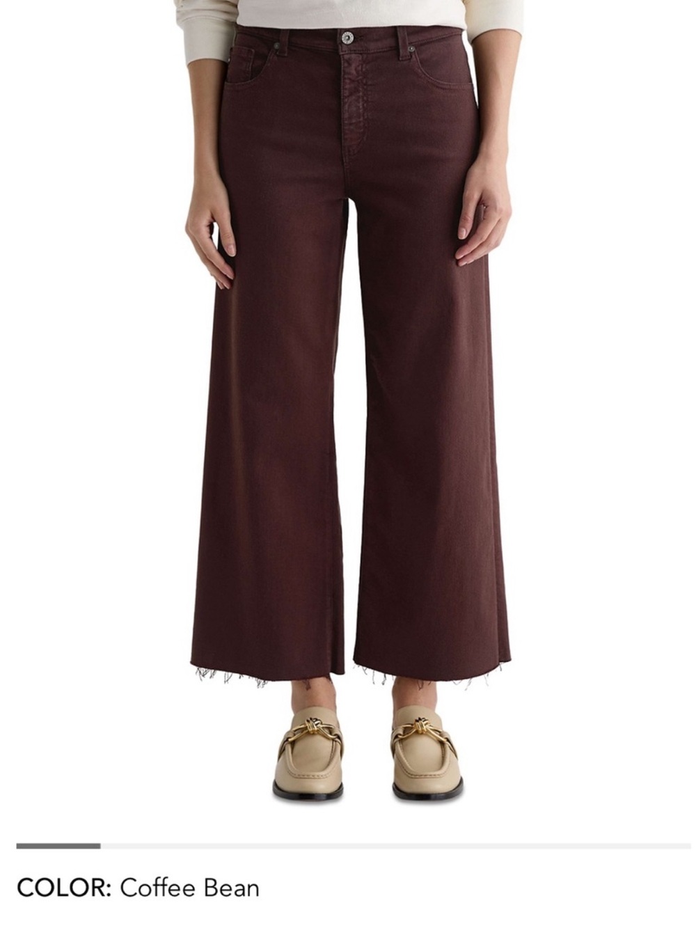 Ag Adriano Goldschmied Wide Leg Jeans in Coffee Bean